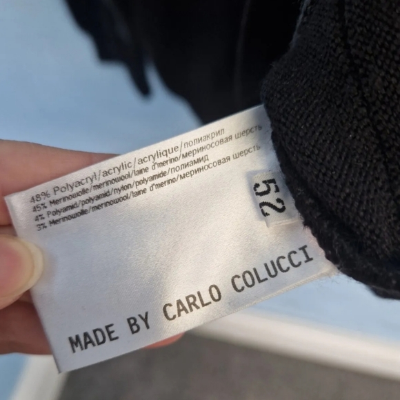 Vintage 90s Grandad Style Merino Wool Mix Jumper Abstract Carlo Colucci Size L - Picture 7 of 7